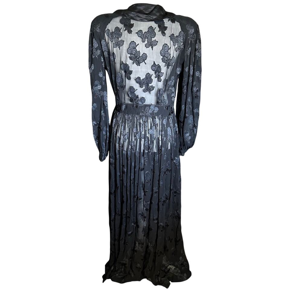 Vintage silk black maxi robe